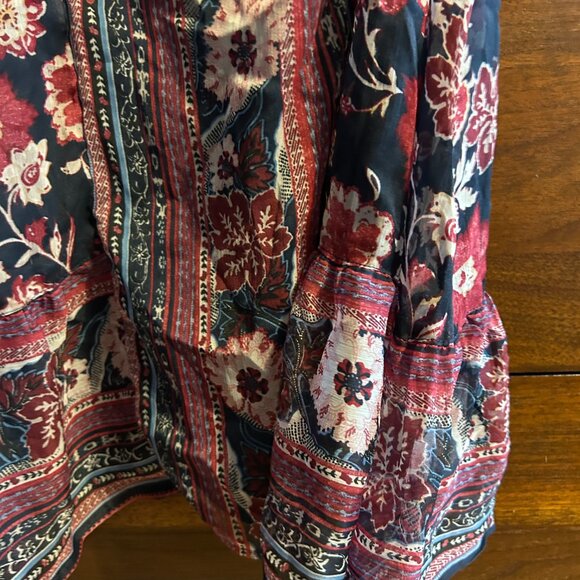 American Rag Cie Floral & Paisley Print Slip Dress - Ruffle Hem - Size M - Picture 4 of 10